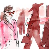 Peekaboo by Fendi. Traditional illustration, Animated Illustration, Fashion Illustration	, Ink Illustration, and Watercolor Painting project by Cinzia Zenocchini - 06.30.2022