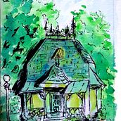 Mi proyecto del curso: Dibujo arquitectónico con acuarela y tinta. Un proyecto de Bocetado, Dibujo, Pintura a la acuarela, Ilustración arquitectónica, Sketchbook e Ilustración con tinta de sisukomorebii - 01.07.2022