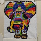 TAREA 1 y 2: TÉCNICA PUNTO DE CRUZ CONTEMPORÁNEO ELEFANTE. Embroider project by larangocardona - 07.01.2022