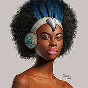Blasck lady. Traditional illustration, Character Design, Painting, Digital Illustration, Concept Art, and Realistic Drawing project by paolahf - 07.01.2022