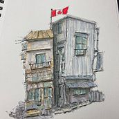 My project for course: Expressive Architectural Sketching with Colored Markers. Sketching, Drawing, Architectural Illustration, Sketchbook & Ink Illustration project by A K - 07.01.2022