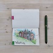 My project for course: Expressive Architectural Sketching with Colored Markers. Sketching, Drawing, Architectural Illustration, Sketchbook & Ink Illustration project by Marysia T-k - 07.02.2022