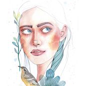 Mi proyecto del curso: Retrato ilustrado en acuarela. Traditional illustration, Fine Arts, Painting, Drawing, Watercolor Painting, Portrait Drawing, and Artistic Drawing project by Sandra Williams-Ariza - 07.02.2022