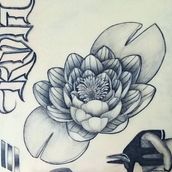 Flor de Loto. Traditional illustration, Tattoo Design, and Botanical Illustration project by fer_belt46 - 06.29.2022