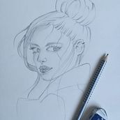 Il mio progetto del corso: Ritratto su blocco da disegno: esplora il volto umano. Un projet de Esquisse , Dessin, Dessin de portrait, Dessin artistique , et Carnet de croquis de co_chiara - 06.07.2022