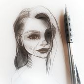 Mój projekt z kursu: Szkicowanie portretów: odkrywaj ludzką twarz. Un progetto di Bozzetti, Disegno, Disegno di ritratti, Disegno artistico e Sketchbook di Natalia Kwiatkowska - 06.07.2022