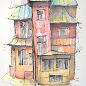 My project for course: Expressive Architectural Sketching with Colored Markers. Sketching, Drawing, Architectural Illustration, Sketchbook & Ink Illustration project by Laura Sebre - 07.03.2022