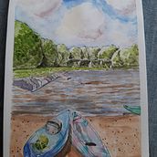 Summer at Lake Accotink. Un progetto di Illustrazione tradizionale e Pittura ad acquerello di irisfujito - 18.06.2022