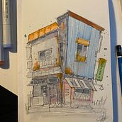 Mi proyecto del curso: Dibujo arquitectónico expresivo con marcadores de colores. Sketching, Drawing, Architectural Illustration, Sketchbook & Ink Illustration project by Armando Zuñiga Gómez - 07.06.2022