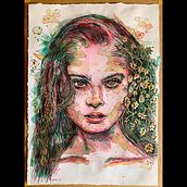 Retrato experimental con tinta, alcohol y té. Fine Arts, Painting, Drawing & Ink Illustration project by Pedro Villarrubia - 07.14.2022