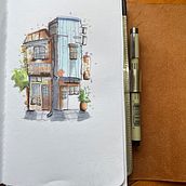 My project for course: Expressive Architectural Sketching with Colored Markers Ein Projekt aus dem Bereich Skizzenentwurf, Zeichnung, Architektonische Illustration, Sketchbook und Illustration mit Tinte von laetitia44 - 08.07.2022