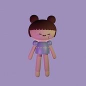 Personaje kawaii en movimiento. Traditional illustration, Character Design, Digital Illustration, 3D Modeling, and Manga project by Ana Belén Águila - 01.09.2022