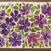My project for course: Vibrant Floral Patterns with Watercolors. Traditional illustration, Pattern Design, Watercolor Painting, and Botanical Illustration project by Christine Diaz - 07.08.2022