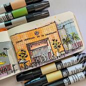 Mi proyecto del curso: Dibujo arquitectónico expresivo con marcadores de colores. Sketching, Drawing, Architectural Illustration, Sketchbook & Ink Illustration project by Ethel Alvear - 07.06.2022