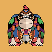 My project for course: Digital Illustration: Geometric Pop Art  Donkey Kong. Traditional illustration, Vector Illustration, and Digital Illustration project by Nicoletta Marengo - 07.09.2022