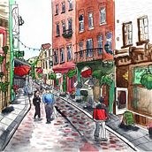 My project for course: Architectural Sketching with Watercolor and Ink. Un proyecto de Bocetado, Dibujo, Pintura a la acuarela, Ilustración arquitectónica, Sketchbook e Ilustración con tinta de Oliwia - 10.07.2022