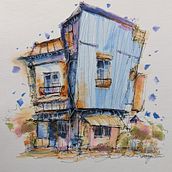 My project for course: Expressive Architectural Sketching with Colored Markers. Projekt z dziedziny Sketching,  R, sunek,  R, sunek architektoniczn, Sketchbook,  R i sunek atramentem użytkownika kiking0501 - 09.07.2022