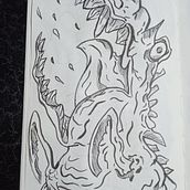 Mi proyecto del curso: Sketching diario como inspiración creativa "PulpoPiraña" Ein Projekt aus dem Bereich Traditionelle Illustration, Skizzenentwurf, Kreativität, Zeichnung und Sketchbook von Javier Ramírez Ordóñez - 11.07.2022