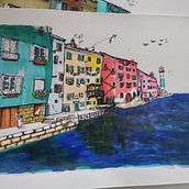 Mi proyecto del curso: Dibujo arquitectónico expresivo con marcadores de colores; Gigantes en la playa. Sketching, Drawing, Architectural Illustration, Sketchbook & Ink Illustration project by Macarena Schnake Ferrer - 07.11.2022