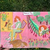 Mijn project van de cursus: Karaktercreatie vanuit observatietekeningen. Traditional illustration, Character Design, Drawing, and Sketchbook project by Martine Mommen - 07.11.2022