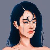 Final result: Retrato de personagens femininas com Procreate. Traditional illustration, and Digital Illustration project by Marta Nana - 07.06.2022