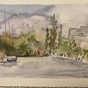 My project for course: Contemporary Watercolor Landscape Painting. Artes plásticas, e Pintura em aquarela projeto de anna_marie_sampson - 12.07.2022