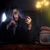 "Red thread of fate". Photograph, Post-production, Photo Retouching, Photograph, Photographic Lighting, Portrait Photograph, Digital Photograph, Studio Photograph, Fine-Art Photograph, Photomontage, and Photographic Composition project by Axel Villeda - 03.23.2021