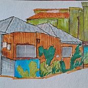 My project for course: Expressive Architectural Sketching with Colored Markers. Sketching, Drawing, Architectural Illustration, and Sketchbook project by Angelique Pacheco - 07.13.2022