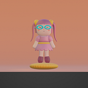 Mi proyecto del curso: Creación de personajes kawaii en 3D con Blender Larley. Ilustração tradicional, Design de personagens, Ilustração digital, Modelagem 3D, Mangá, e 3D projeto de Larley Arostegui - 11.07.2022