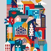 UNIQLO Holidays. Projekt z dziedziny Trad, c i jna ilustracja użytkownika Antonio Colomboni - 14.07.2022