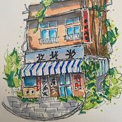 My project for course: Expressive Architectural Sketching with Colored Markers. Sketching, Drawing, Architectural Illustration, Sketchbook & Ink Illustration project by bernhard_1 - 07.14.2022