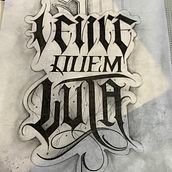 Meu projeto do curso: Tatuagem de letras cursivas à mão livre. Lettering, and Tattoo Design project by matheuscalvelli13 - 07.14.2022