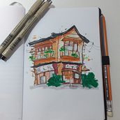 Meu projeto do curso: Desenho arquitetônico expressivo com marcadores coloridos. Sketching, Drawing, Architectural Illustration, Sketchbook & Ink Illustration project by julia_sansana - 07.13.2022