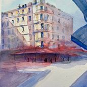 Mon projet du cours : Dessin architectural à l’aquarelle et à l’encre. Sketching, Drawing, Watercolor Painting, Architectural Illustration, Sketchbook & Ink Illustration project by laurent_thieffry - 07.16.2022