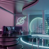 My project for course: 3D Interior Visualizations: Design Retro Spaces in Cinema 4D Ein Projekt aus dem Bereich 3D, 3-D-Modellierung und Digitale Architektur von GabbyToon . - 16.07.2022