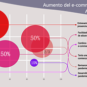Aumento del e-commerce 2020 en América latina. Information Design, Infographics, Communication, Presentation Design, Design Management, Graphic Design, and Marketing project by luisfriasbatista - 07.14.2022