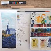Mon projet du cours : Carnet de voyage à l’aquarelle. Traditional illustration, Watercolor Painting, Architectural Illustration, and Sketchbook project by Anne-Laure Pellegri - 07.18.2022