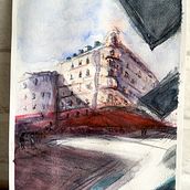 Meu projeto do curso: Desenho arquitetônico com aquarela e tinta. Projekt z dziedziny Sketching,  R, sunek, Malowanie akwarelą,  R, sunek architektoniczn, Sketchbook,  R i sunek atramentem użytkownika Rony Lucca Oliveira - 14.07.2022