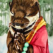 Otter Monk. Un proyecto de Ilustración tradicional, Artesanía y Pintura a la acuarela de Bailey Harris - 19.07.2022