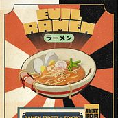 Evil Ramen. Un proyecto de Ilustración tradicional, Diseño de carteles, Ilustración digital, Manga y 3D de Antonio Cardona - 17.07.2021