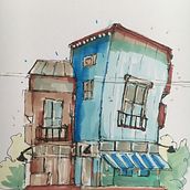 Mijn project van de cursus: Creëer expressieve architecturale schetsen met kleurstiften. Sketching, Drawing, Architectural Illustration, Sketchbook & Ink Illustration project by Douwe Minkema - 07.20.2022
