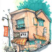 My project for course: Expressive Architectural Sketching with Colored Markers. Sketching, Drawing, Architectural Illustration, Sketchbook & Ink Illustration project by Thain Lin Tay - 07.18.2022