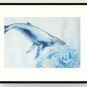 Mi proyecto del curso: Técnicas de ilustración naturalista: ballenas en acuarela. Een project van Traditionele illustratie, Posterontwerp, Digitale illustratie y Manga van Alessandro GR - 21.07.2022