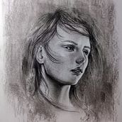 Il mio progetto del corso: Ritratto artistico al carboncino: creare atmosfere. Un proyecto de Ilustración tradicional, Bellas Artes, Dibujo, Dibujo de Retrato, Dibujo realista y Dibujo artístico de Athena - 21.07.2022