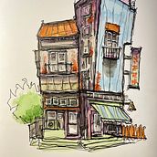 My project for course: Expressive Architectural Sketching with Colored Markers. Sketching, Drawing, Architectural Illustration, Sketchbook & Ink Illustration project by intelligentlight - 07.15.2022