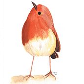 Petirojo en acuarela. Un proyecto de Ilustración tradicional de Sandra Martinez - 22.07.2022