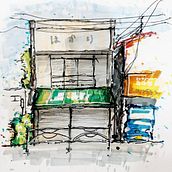 My project for course: Expressive Architectural Sketching with Colored Markers. Un progetto di Bozzetti, Disegno, Illustrazione architettonica, Sketchbook e Illustrazione con inchiostro di Karn Farley - 20.07.2022