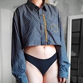 Cropped shirt with embroidery . Embroider project by freakfnature - 07.22.2022