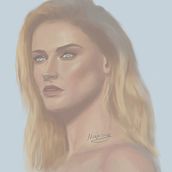 Portrait of Sophie Turner. Un proyecto de Ilustración tradicional, Pintura, Ilustración digital, Pintura digital y Manga de Noah Gray - 10.07.2022