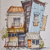 Mein Kursprojekt: Expressive Architekturskizzen mit Markern Ein Projekt aus dem Bereich Skizzenentwurf, Zeichnung, Architektonische Illustration, Sketchbook und Illustration mit Tinte von Madeleine Mohr - 23.07.2022